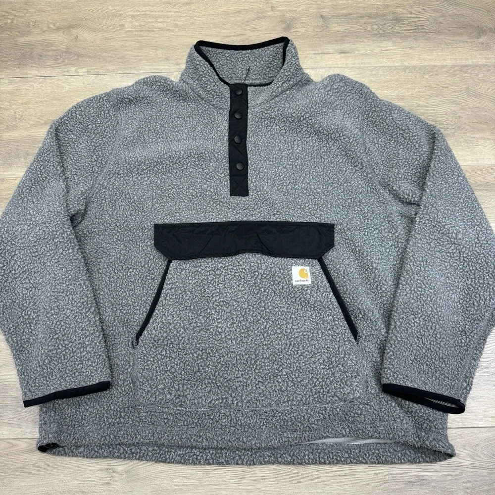 NWOT Carhartt Fleece Jumper Mens XL Pullover‎ Sherpa 1/4 Snap Relaxed 0J4991-M